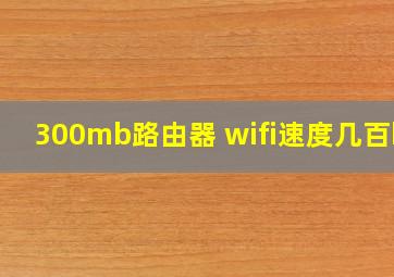 300mb路由器 wifi速度几百kb